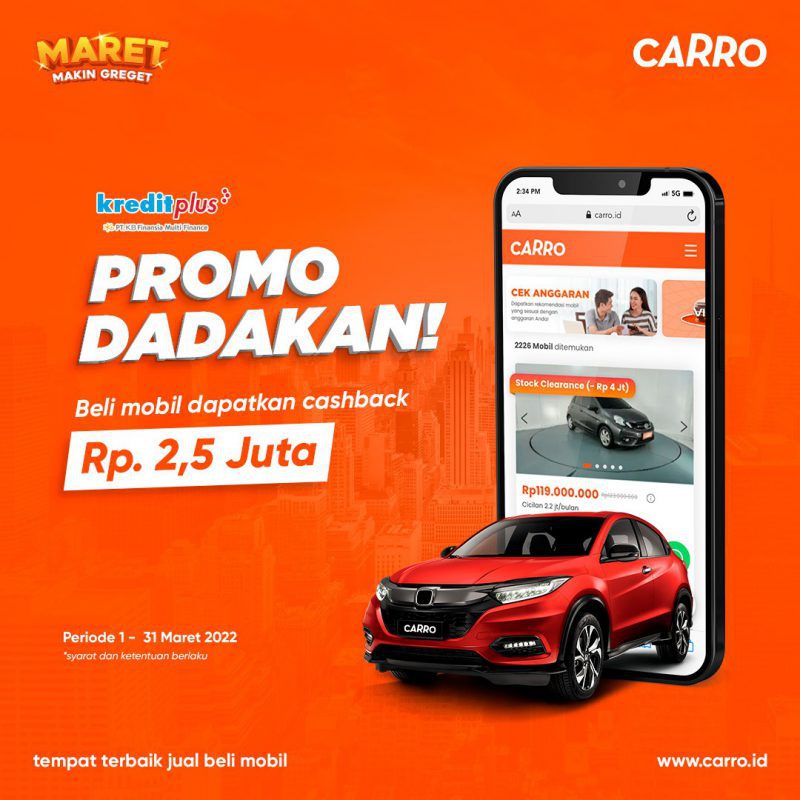 Promo beli mobil bekas di CARRO Indonesia