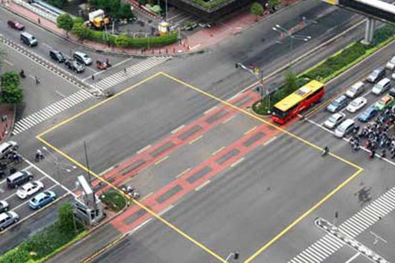 penanda jenis yellow box junction